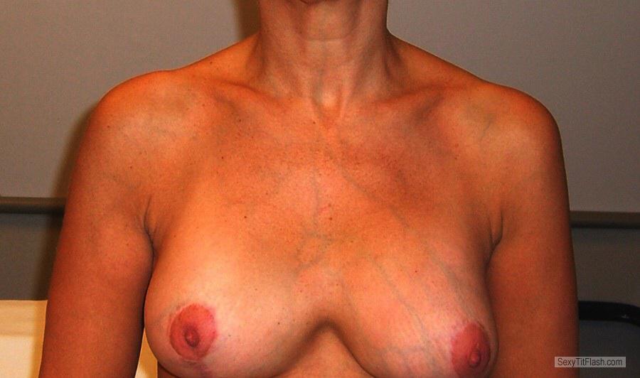 Tit Flash: Wife's Medium Tits - Titty from United States